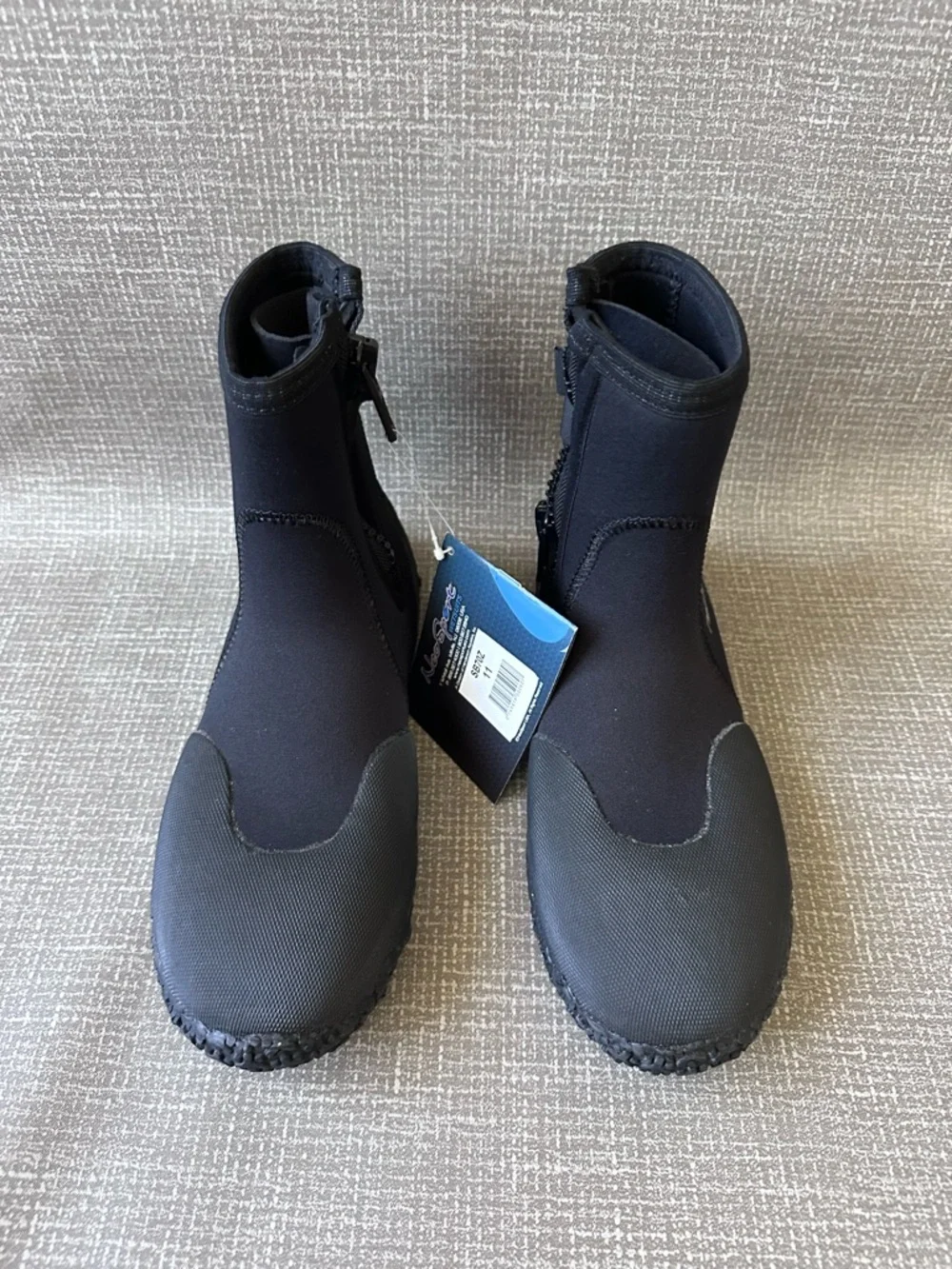 NeoSport 7mm Hi-Top Wetsuit Dive Boots Black Men’s 11 Women’s 12 Zip NWT